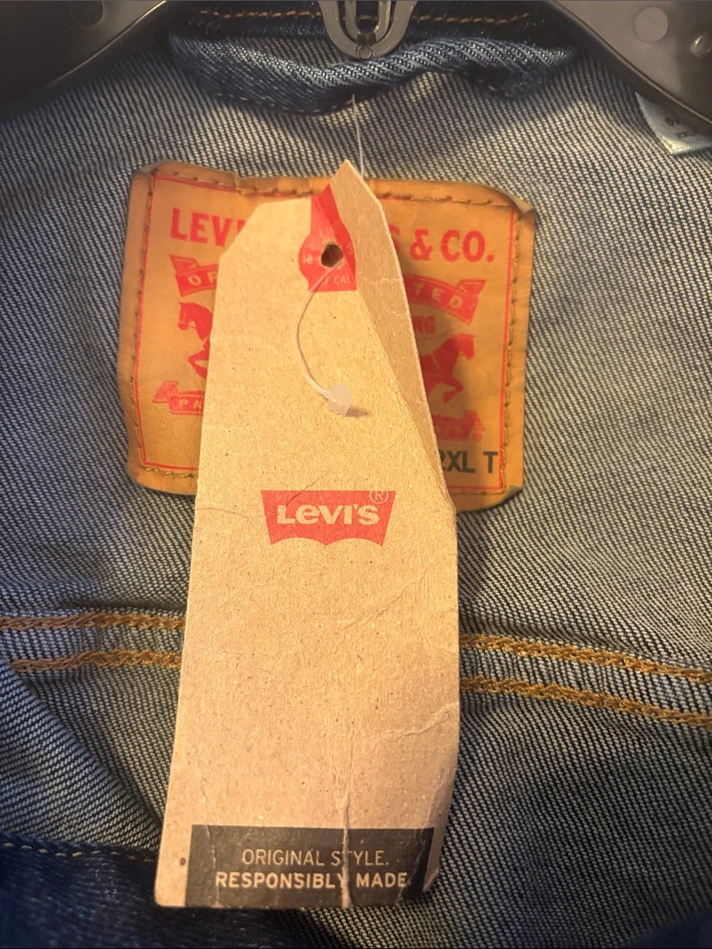 NWT Men’s Levi's Dark Blue Denim Trucker Jacket 2XL T Tall